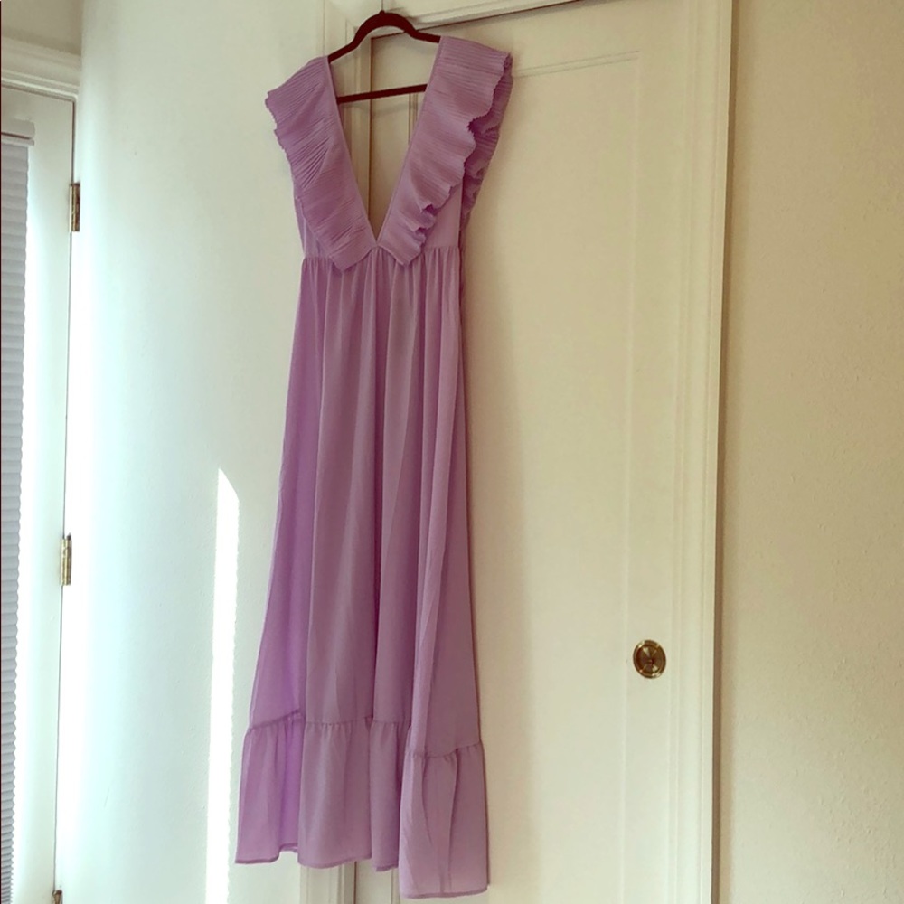 Low cut ruffle dress